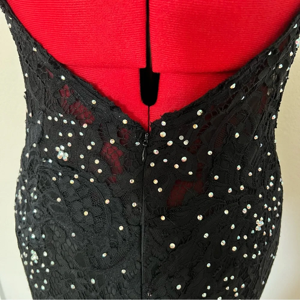 Camille La Vie Black Mermaid Jeweled/Sequin Floral Lace Formal Gown US 8 😍 - Picture 6 of 16